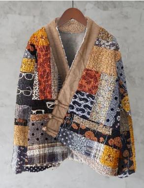 Womens Fleece Sweater With 3D Digital Floral Print In Japanese Style