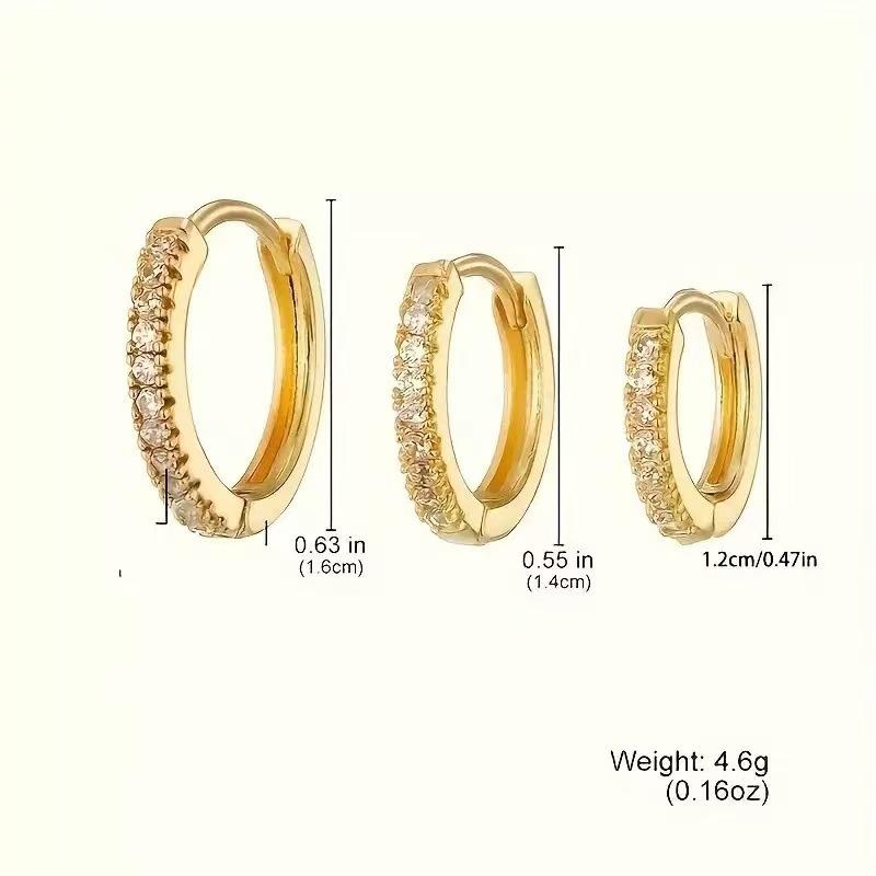 Korean-style Micro-paved Diamond Earrings Minimalist