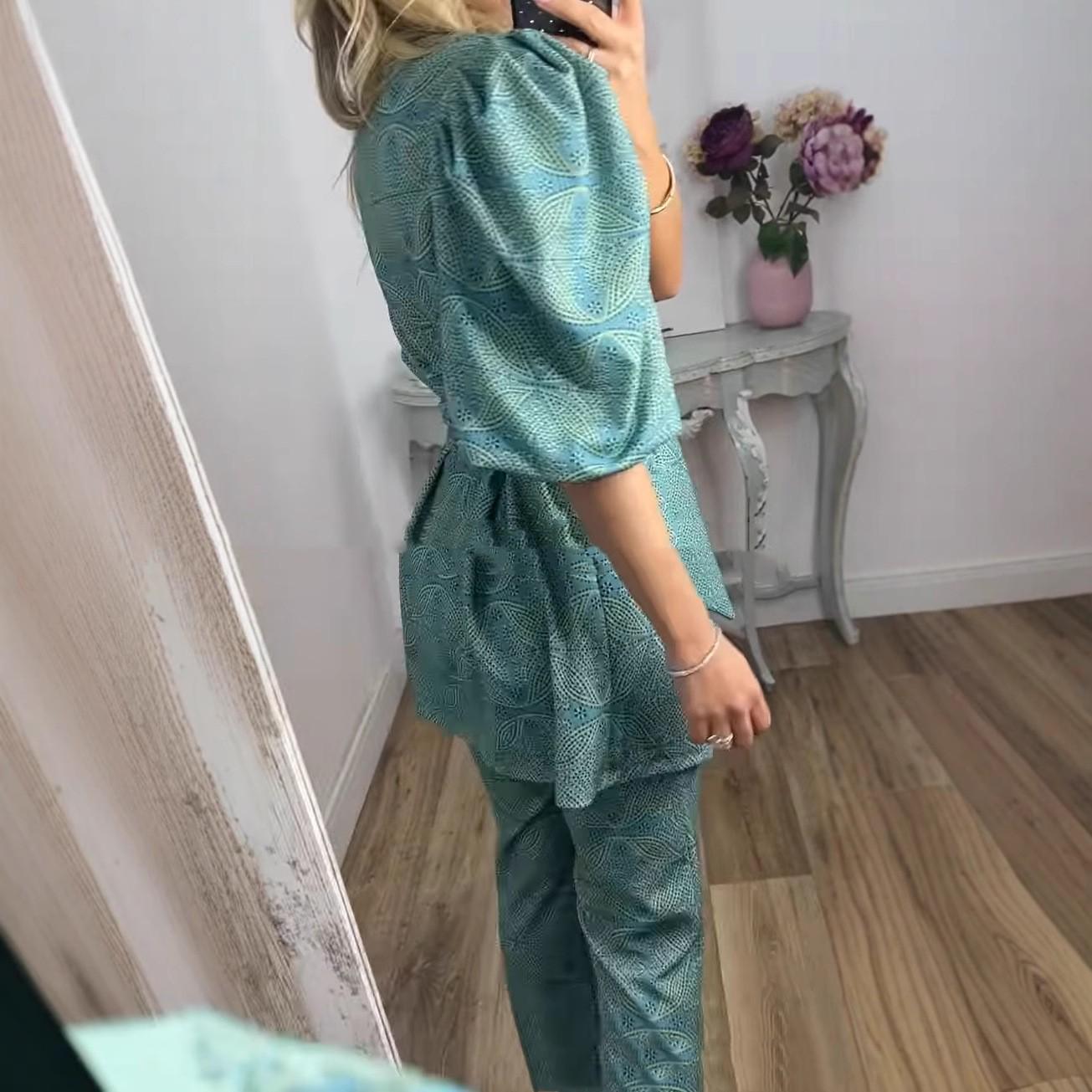 Commuter Lace-up Puff Sleeve Suit Pants