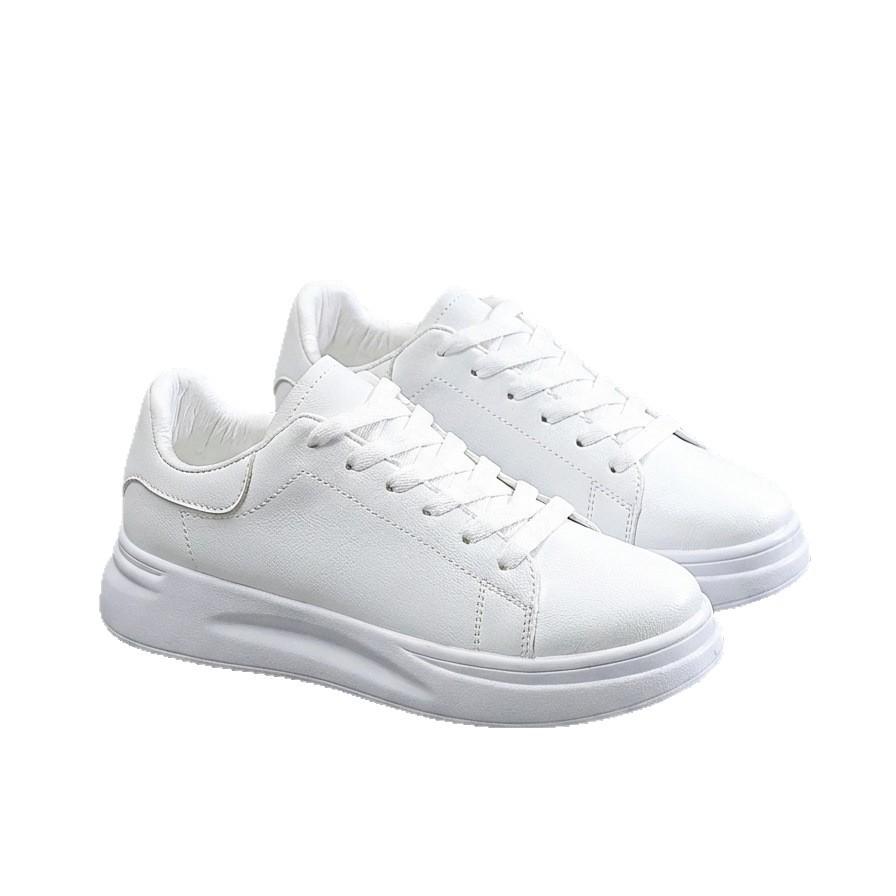 Womens White Platform Sneakers Height-increasing Wedge Shoes Versatile Casual Footwear