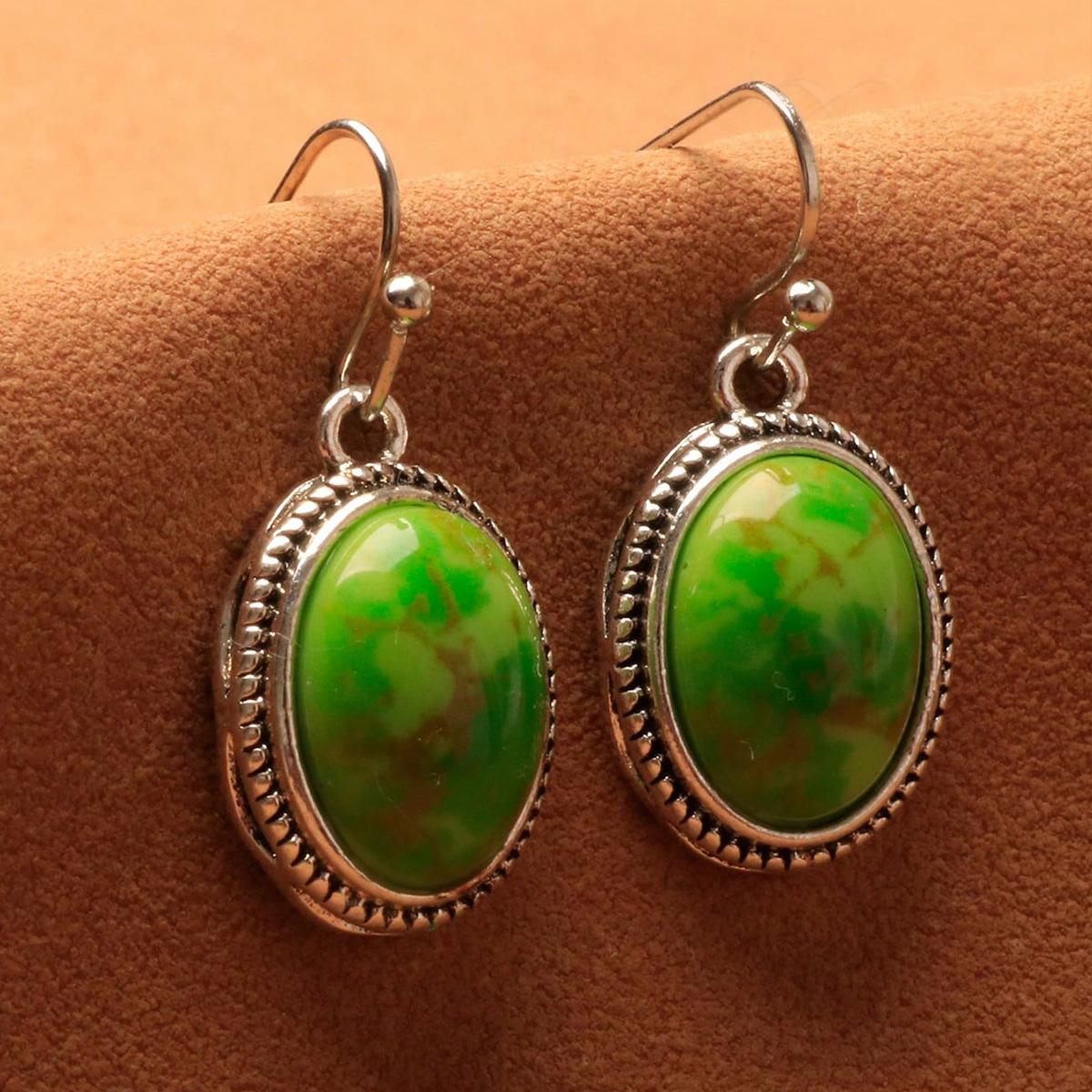 Vintage Oval Rhinestone Earrings For Women