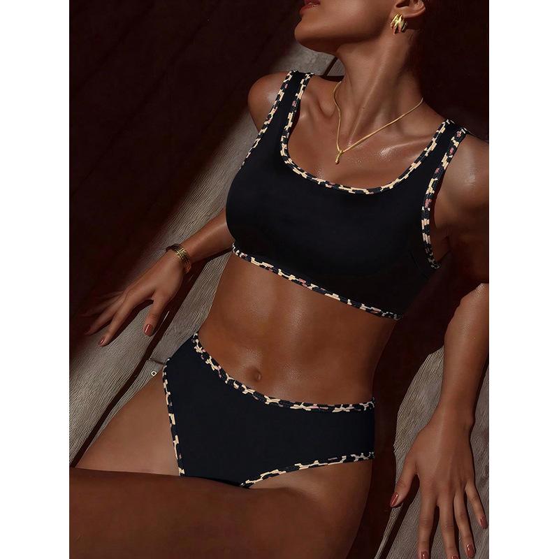 Leopard-print Two-piece Swimsuit Womens Sexy Bikini Beach And Hot Spring Swimwear For Women
