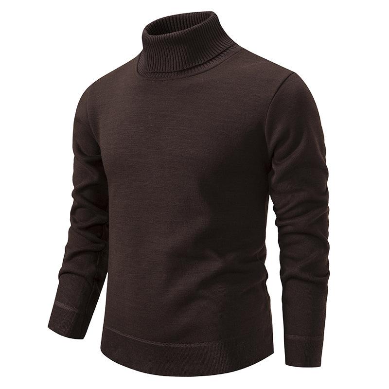 Men's Fleece-lined Thick High-neck Slim-fit Knitted Sweater