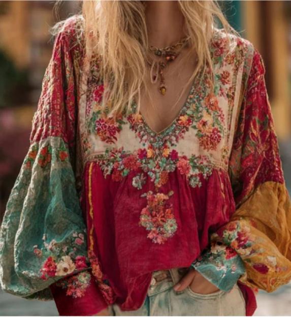 Vintage Hooded Jacket Versatile Lace-up Printed Sweatshirt