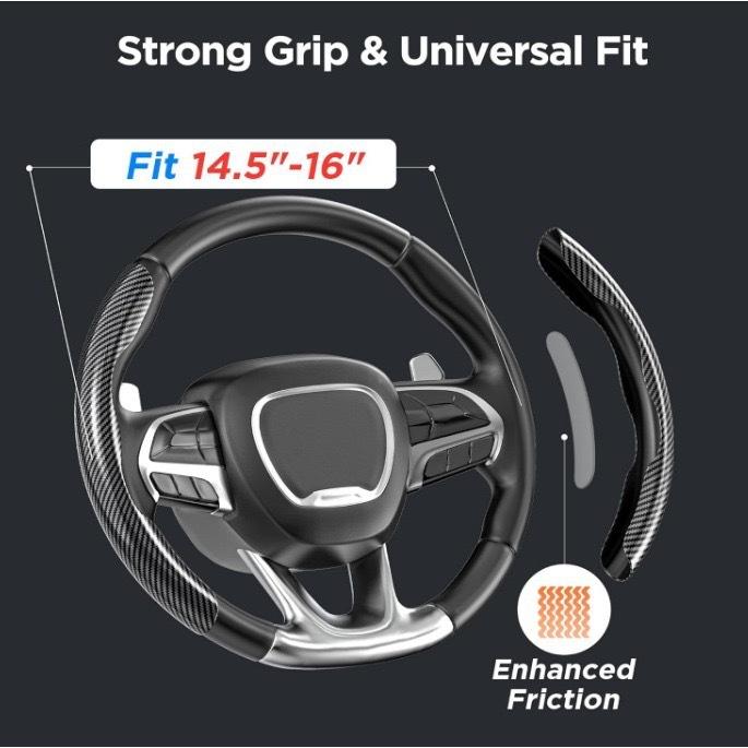 Car Steering Wheel Cover Carbon Fiber Pattern Steering Wheel Grip Cover