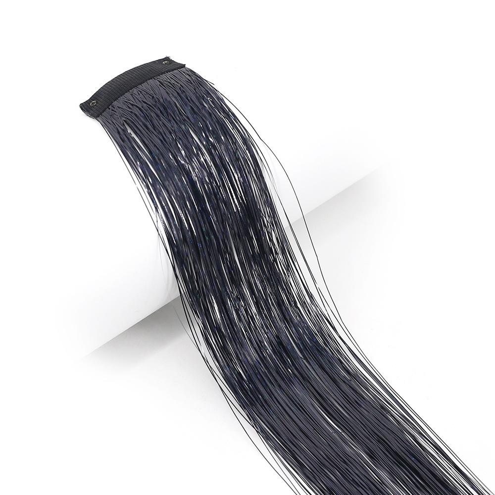 BB Clip-in Golden-Thread Wig Shimmering Rainbow Hair Extensions