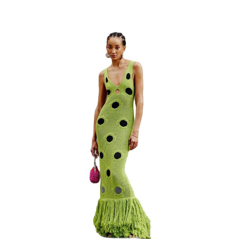 European And American Style Sleeveless Knitted Dress