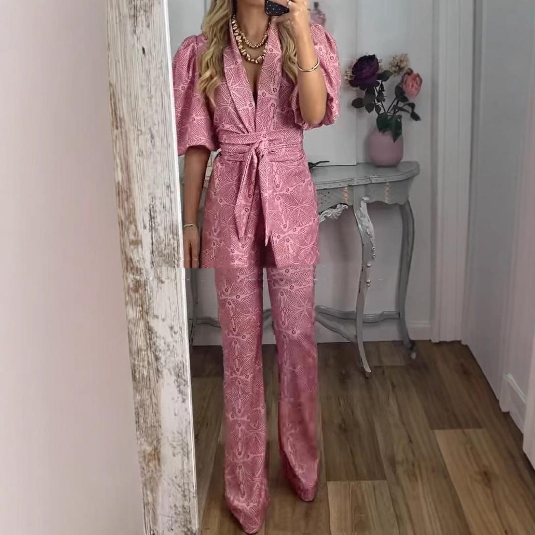 Commuter Lace-up Puff Sleeve Suit Pants