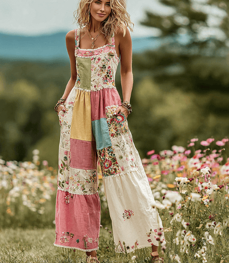Women's Retro Print Comfortable Jumpsuit