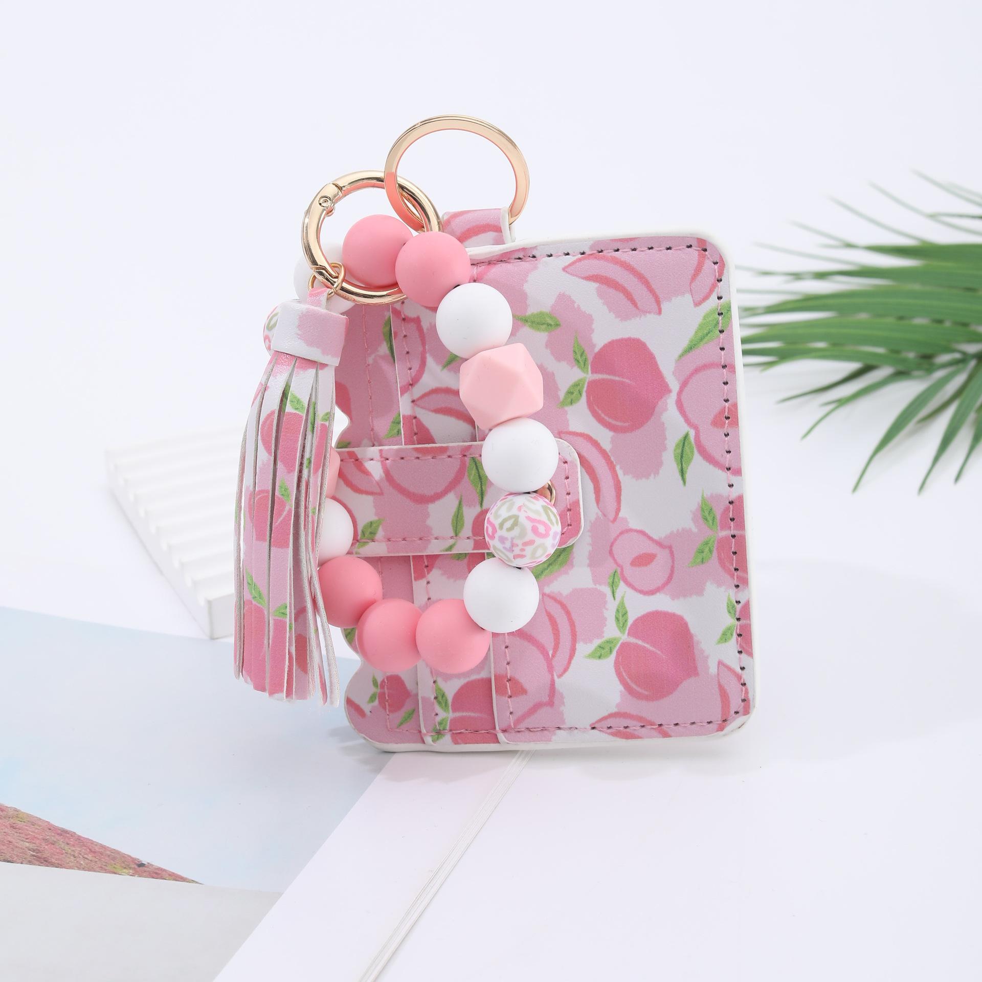 Beaded Bracelet Keychain Wallet Fruit