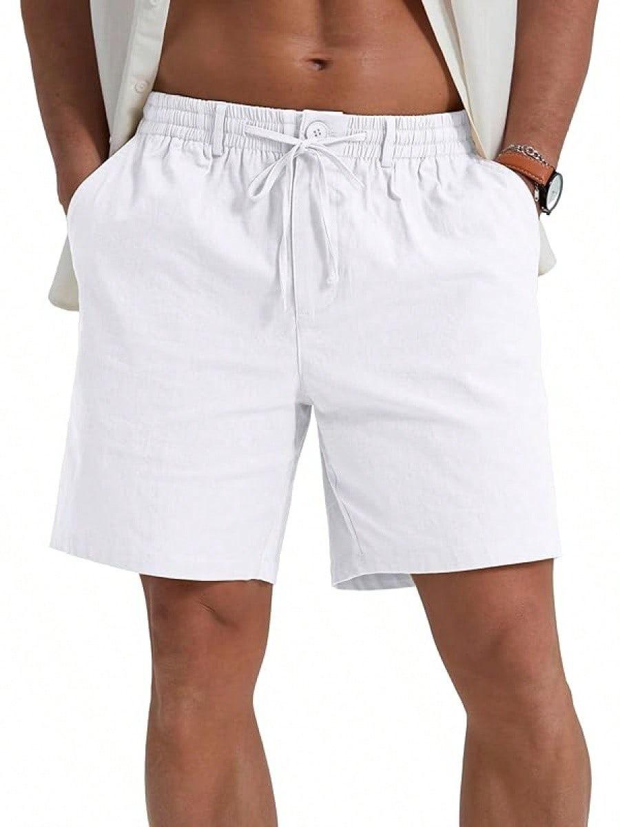 Drawstring Waist Solid-color Casual Athletic Shorts