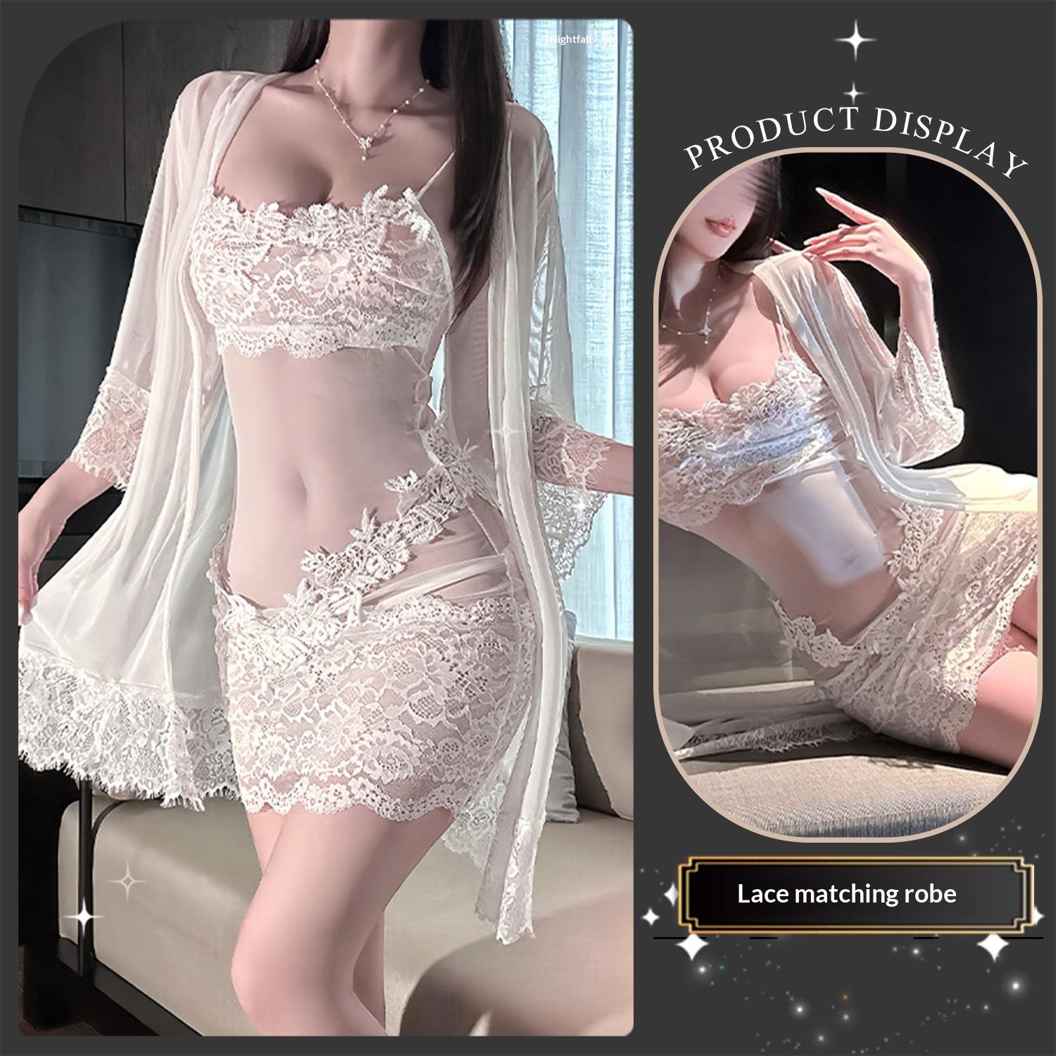 White Lace Outerwear Gown / M