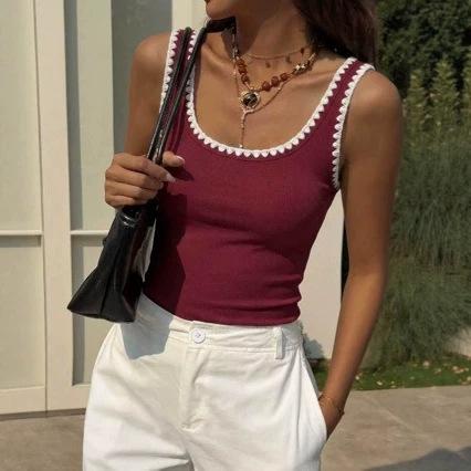 New Chanel-style Womens Sleeveless Slip Knit Vest