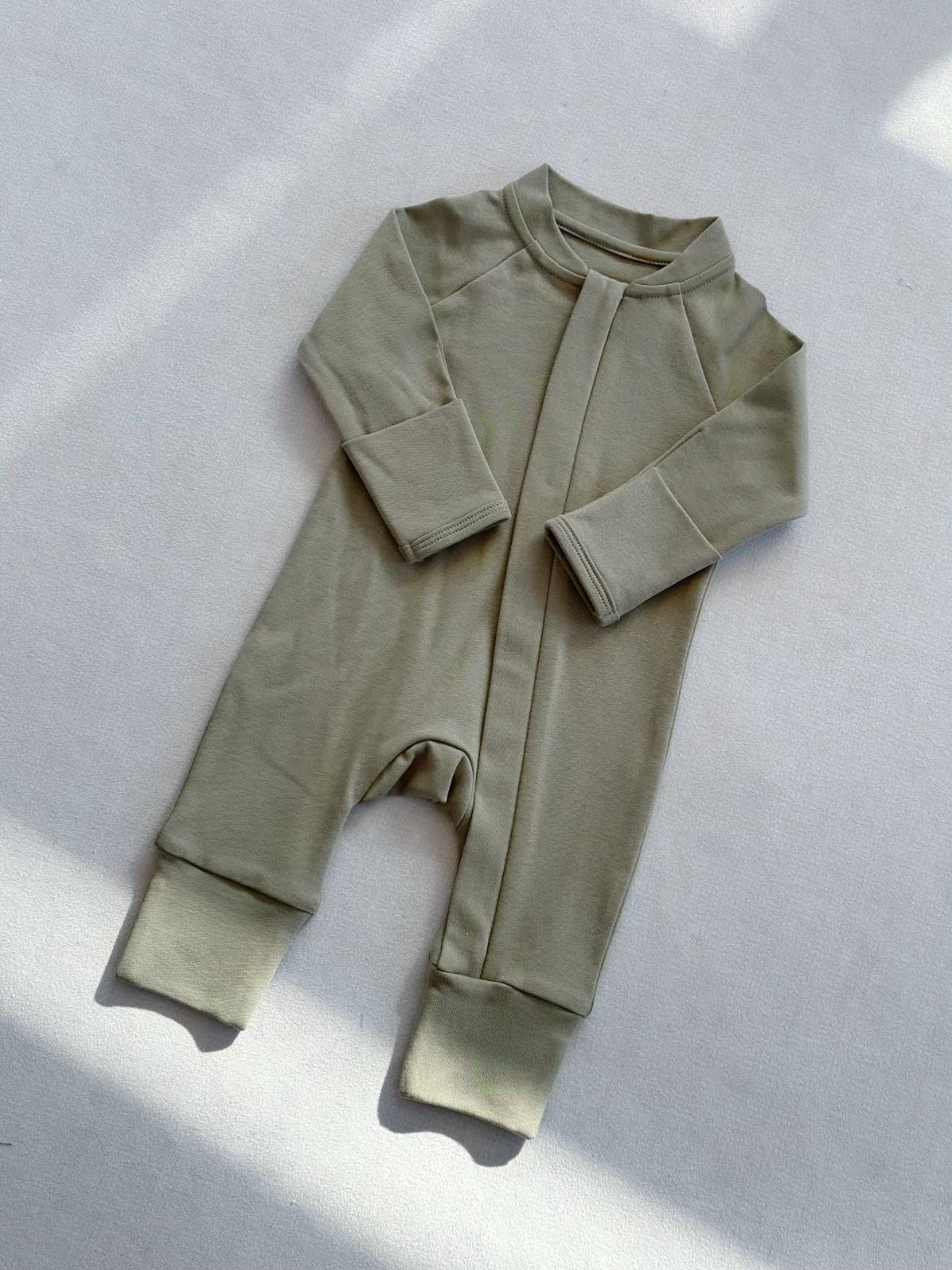 Baby Bodysuit Long Sleeve Zip-up All-in-one Romper