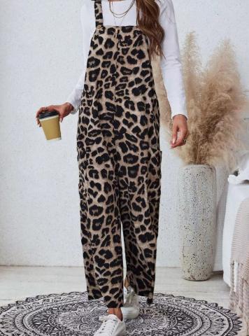 Pocketed Loose Jumpsuit Trousers Womens