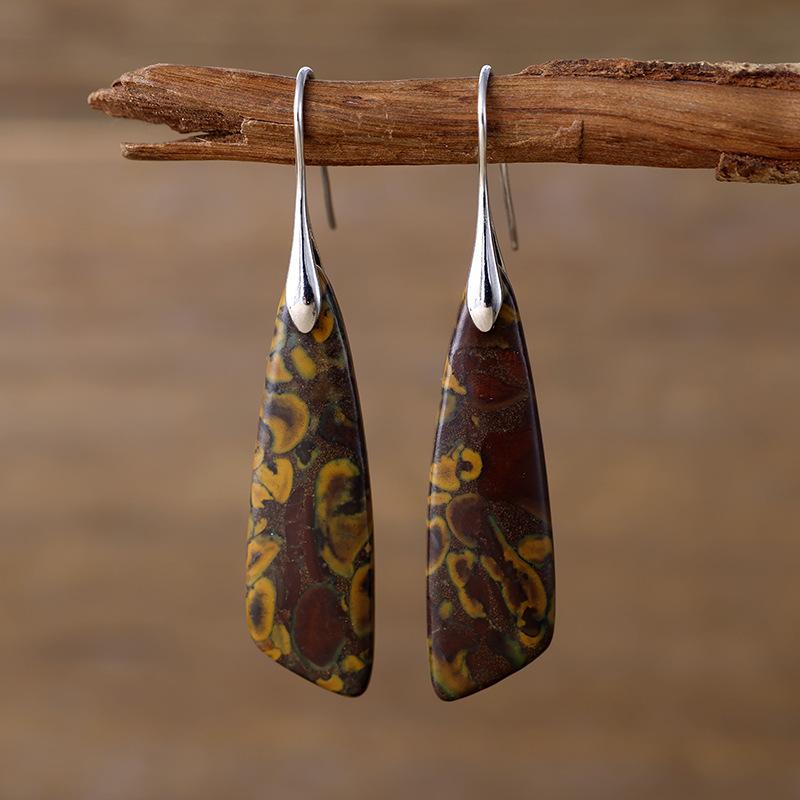 Bohemian Emperor Stone Geometric Pendant Earrings