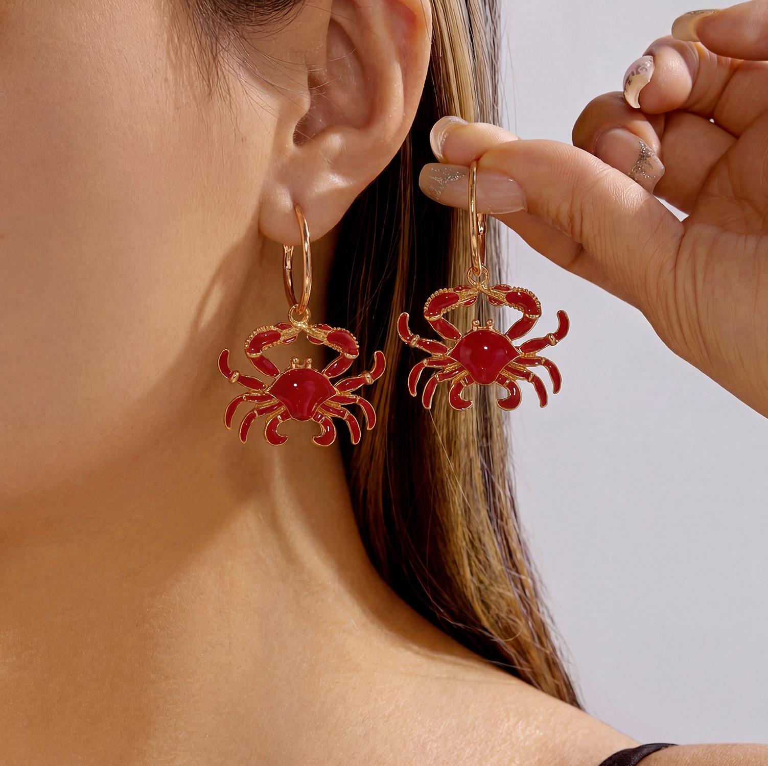 Crab Stud Earrings For Women