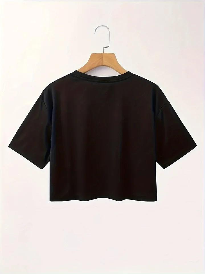 Womens Casual Loose-fitting Breathable Crop Top