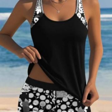 Women's Casual Versatile Printed Split Swimsuit