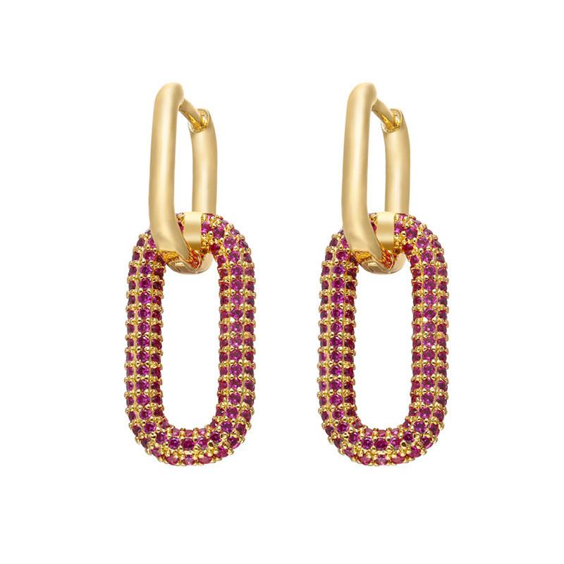 European And American Minimalist Stainless Steel Zircon Earrings