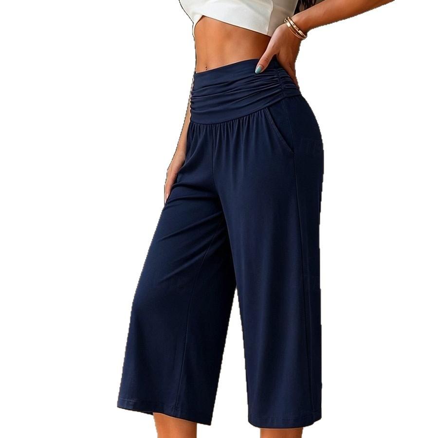 Womens Yoga Pants, Casual Mid-rise Capri Pants