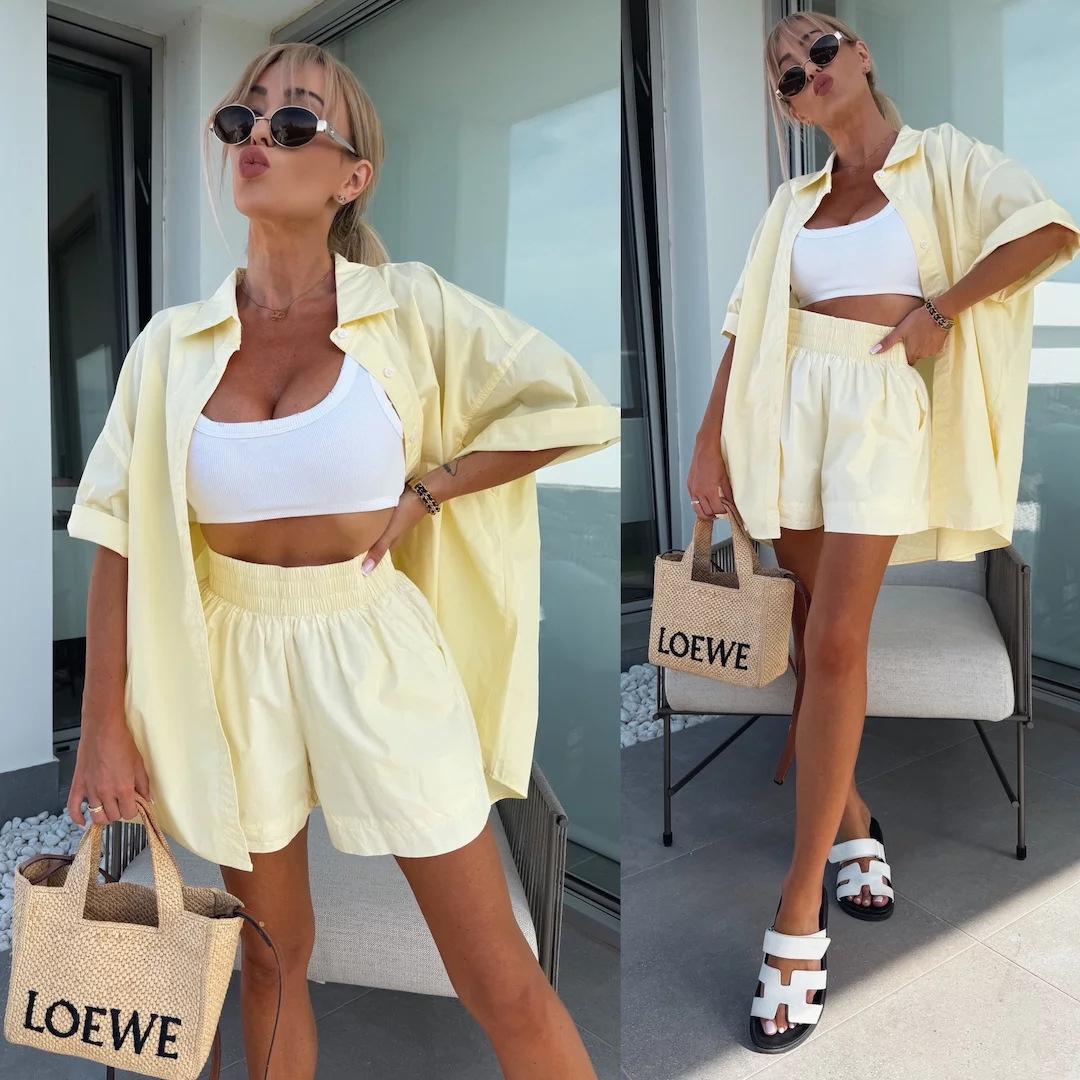 Shirt Elastic Sports Shorts Two-piece Set