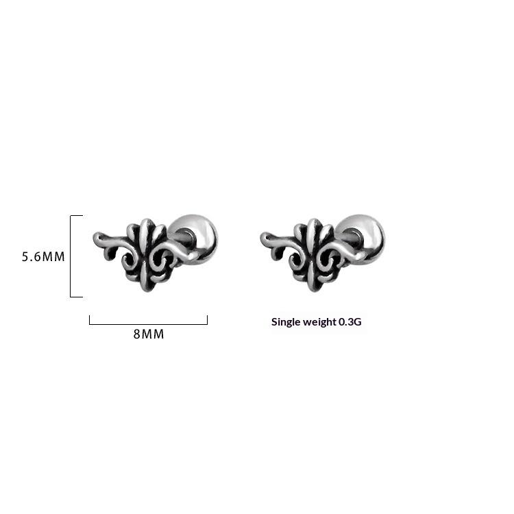Creative Fashion Stainless Steel Skull Stud Earrings