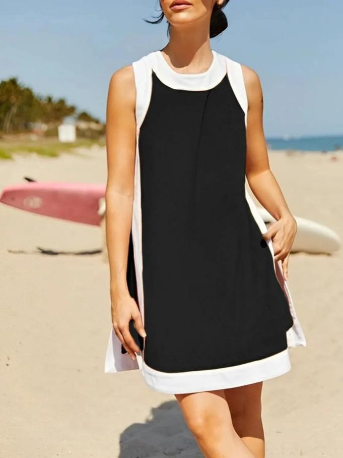 Round Neck Sleeveless Top Paired With Shorts Set