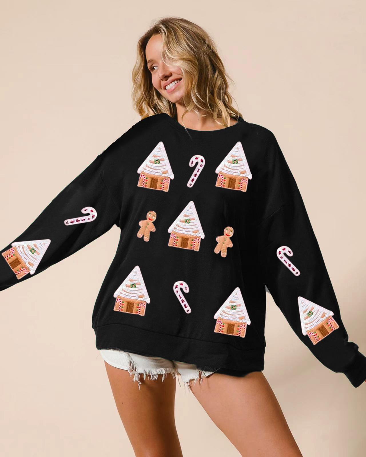 Autumn And Winter New European And American Christmas House Sequined Sweater