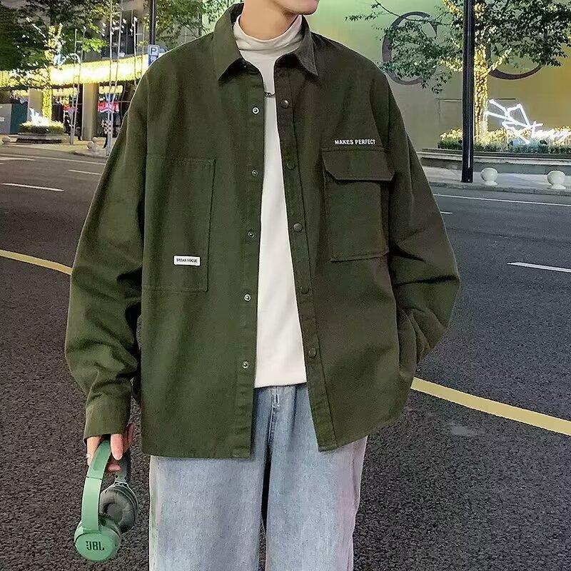 Fashion Loose Oversized Cardigan Long Sleeve Shirt Men