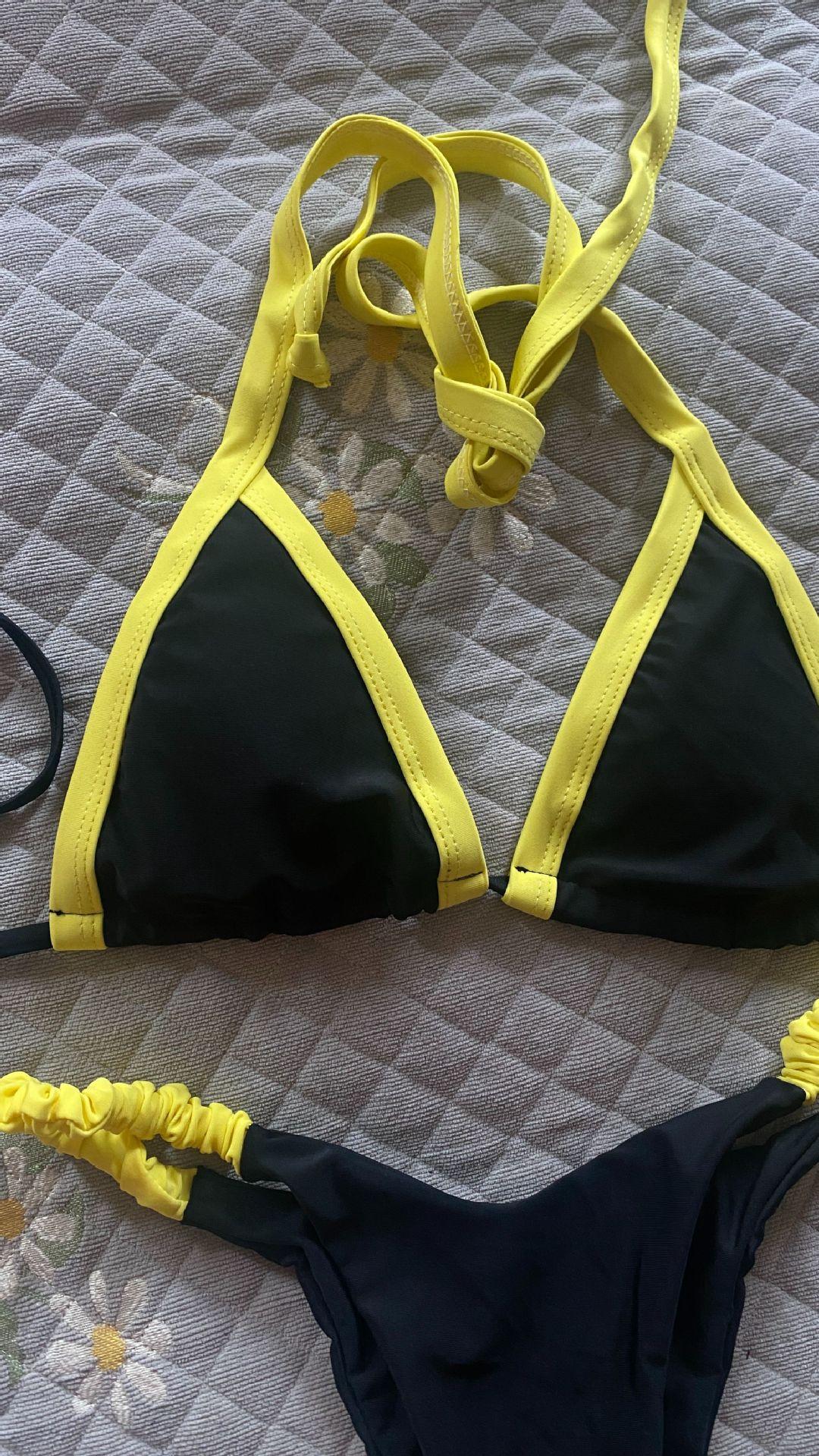 Two-piece Thin-strap Halter Multicolor Sexy Bikini Swimsuit
