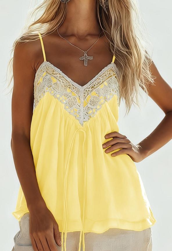 Bohemian Style Lace Patchwork Camisole For Women