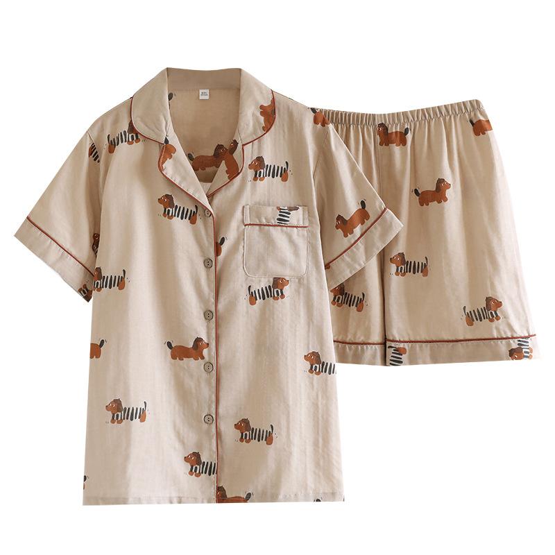 Womens Casual Cartoon-Print Loungewear Set
