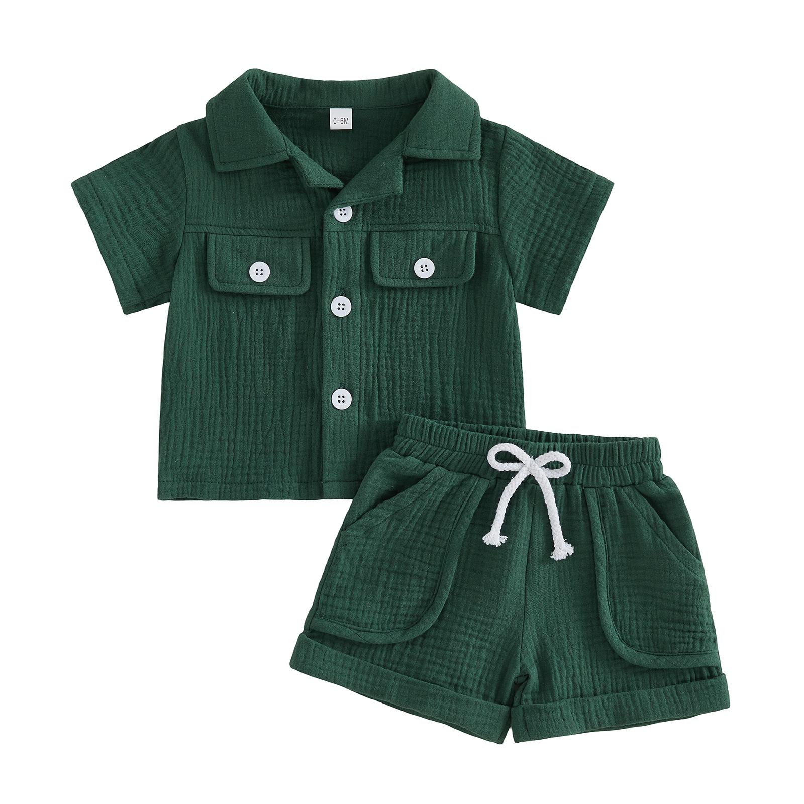 Short Sleeved Shorts Lapel Set Two-piece Set