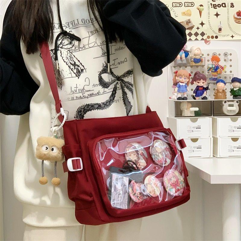 Preppy-style Transparent Large-capacity Single-shoulder Crossbody Bag