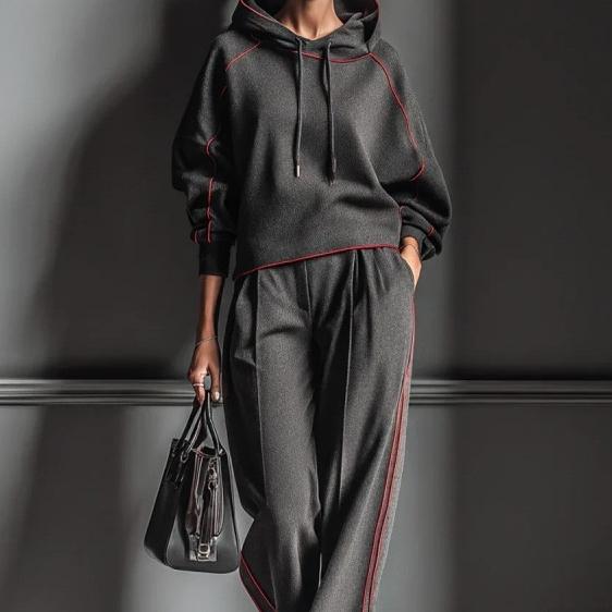 Loose-fitting Casual Long-sleeve Hoodie With Matching Casual Pants