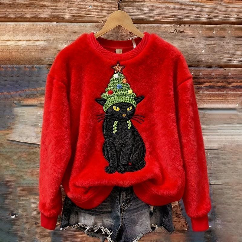 Women's Round-neck Sweatshirt With Faux Fur For Autumn And Winter