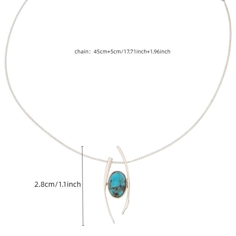 Irregular Turquoise Handmade Pendant Necklace