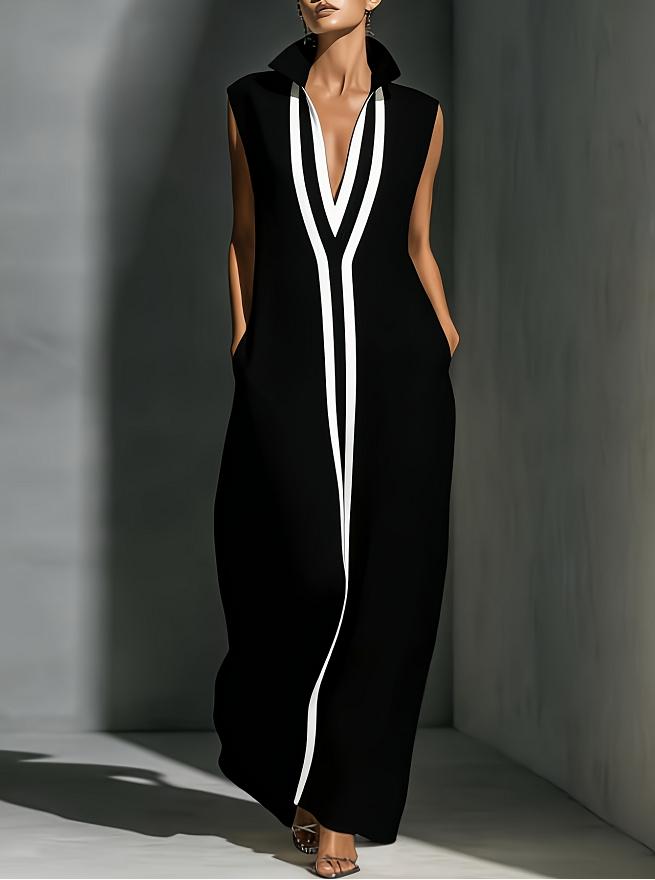 2026Cotton-linen Long Skirt With A Turn-down Collar