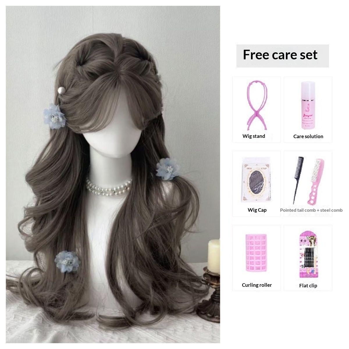 High-end Chic Large-curl Bob With A Few-strand Fringefaux Hairpiece