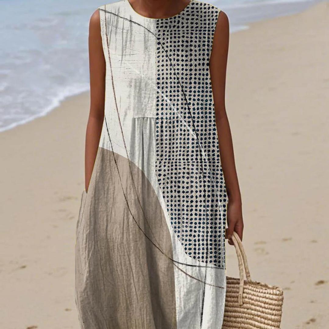 Women's Sleeveless Casual Printed Temperament Dress