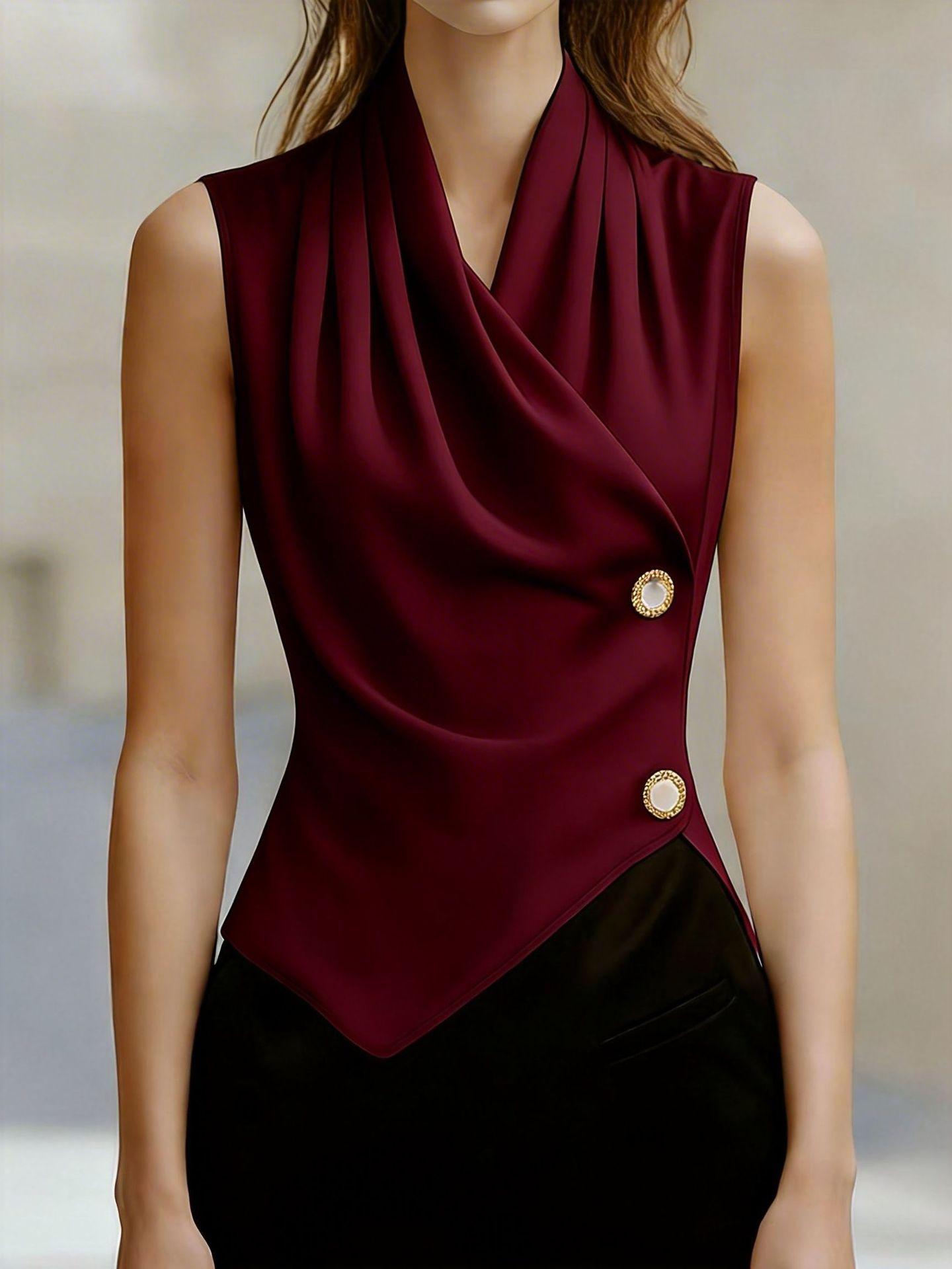 Elegant Sexy Versatile Sleeveless Womens Blouse