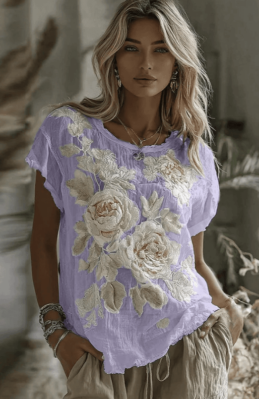 Women's Bohemian Retro Floral T-Shirt