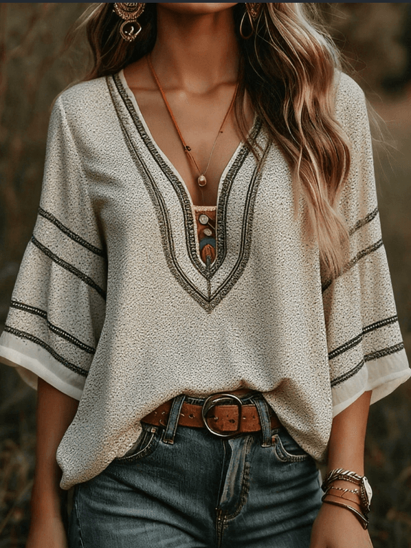 Women's Bohemian Retro Floral T-Shirt