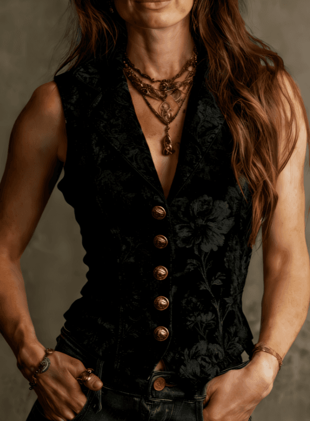 Printed Casual Sleeveless V-neck Slim-fit Vest