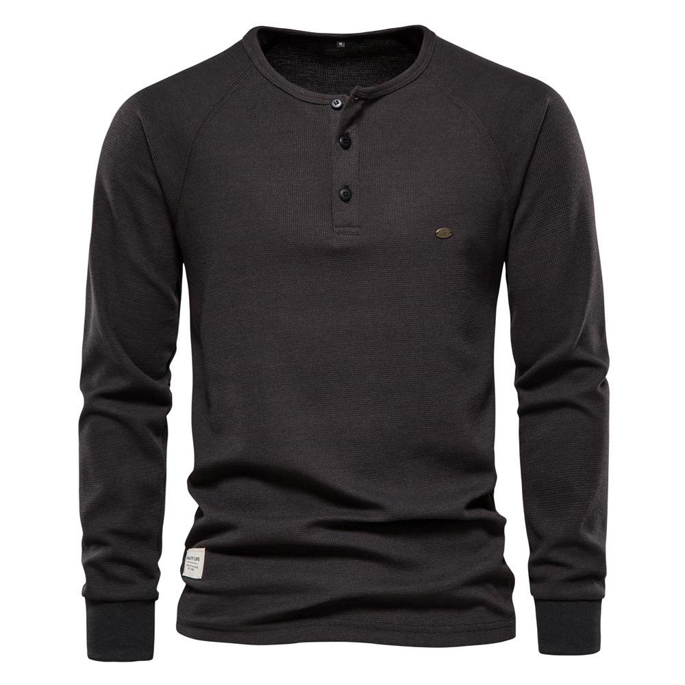 Mens Stylish Casual Long-sleeve Henley Base Layer