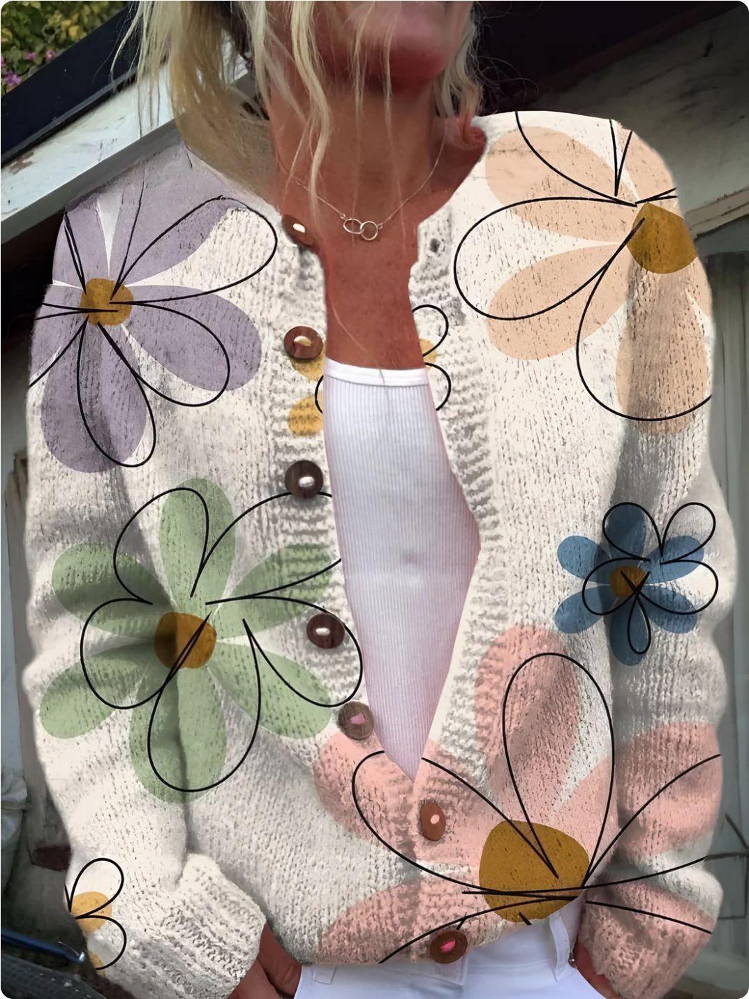 3D Digital Printing Cardigan Coat Outerwear Women