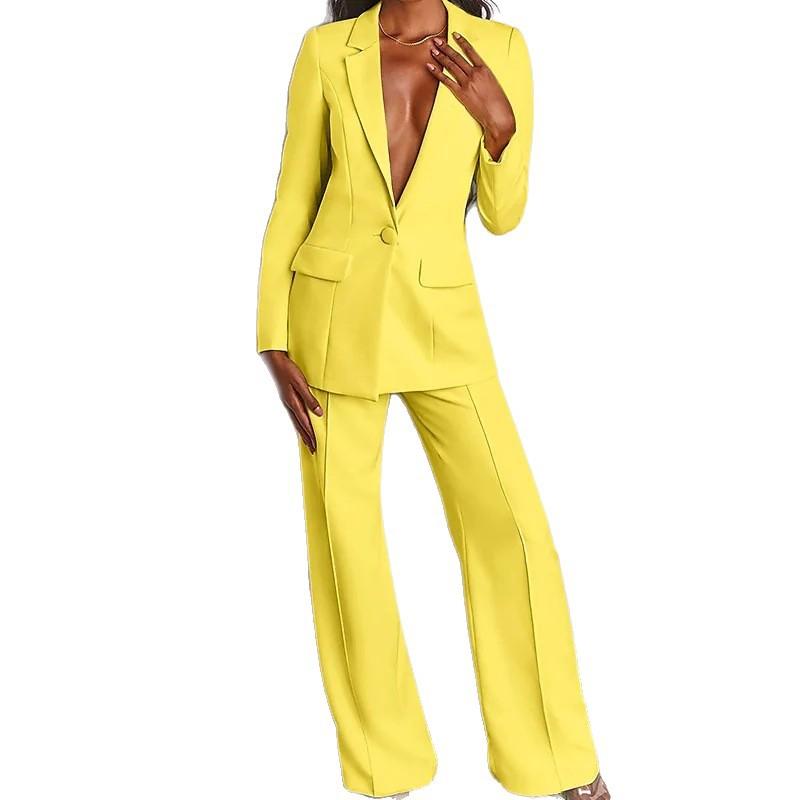 Hot Selling New Fashionable Professional Women's Clothing Long Sleeved Pants Business Suit Set For European And American Women