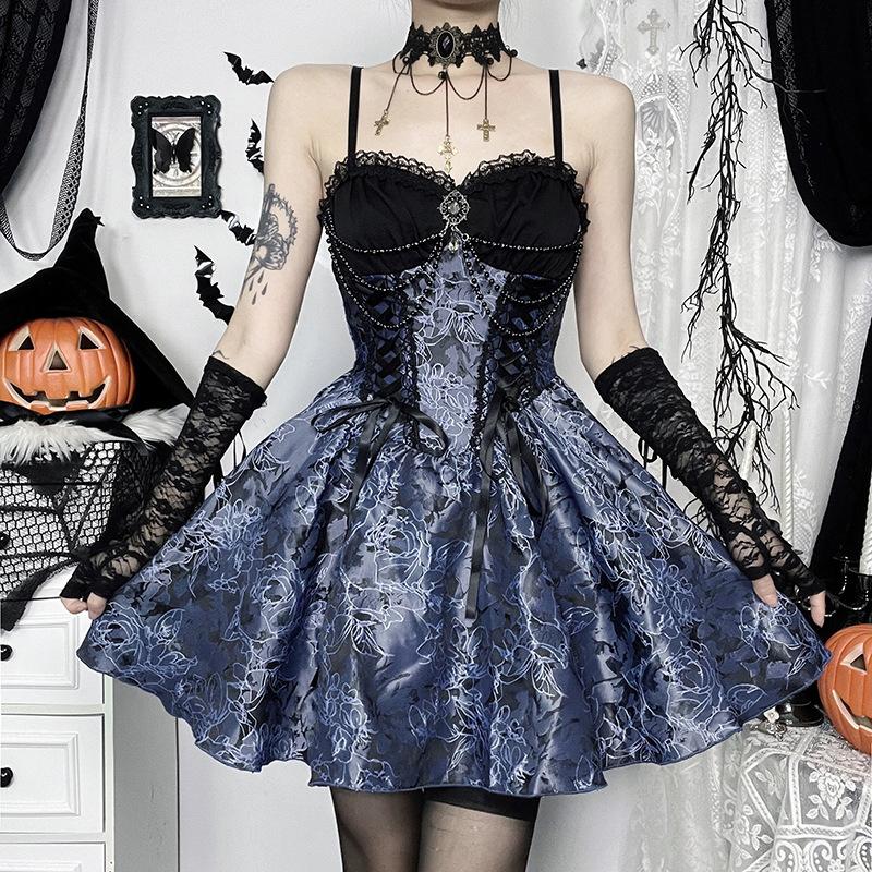 Women's Two-tone Jacquard Suspender Skirt