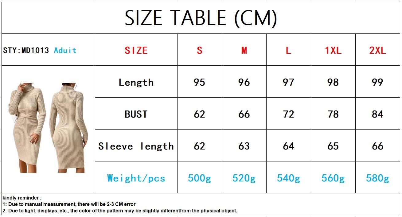 Autumn And Winter Outfit High-neck Slim-fit Sweater Dress